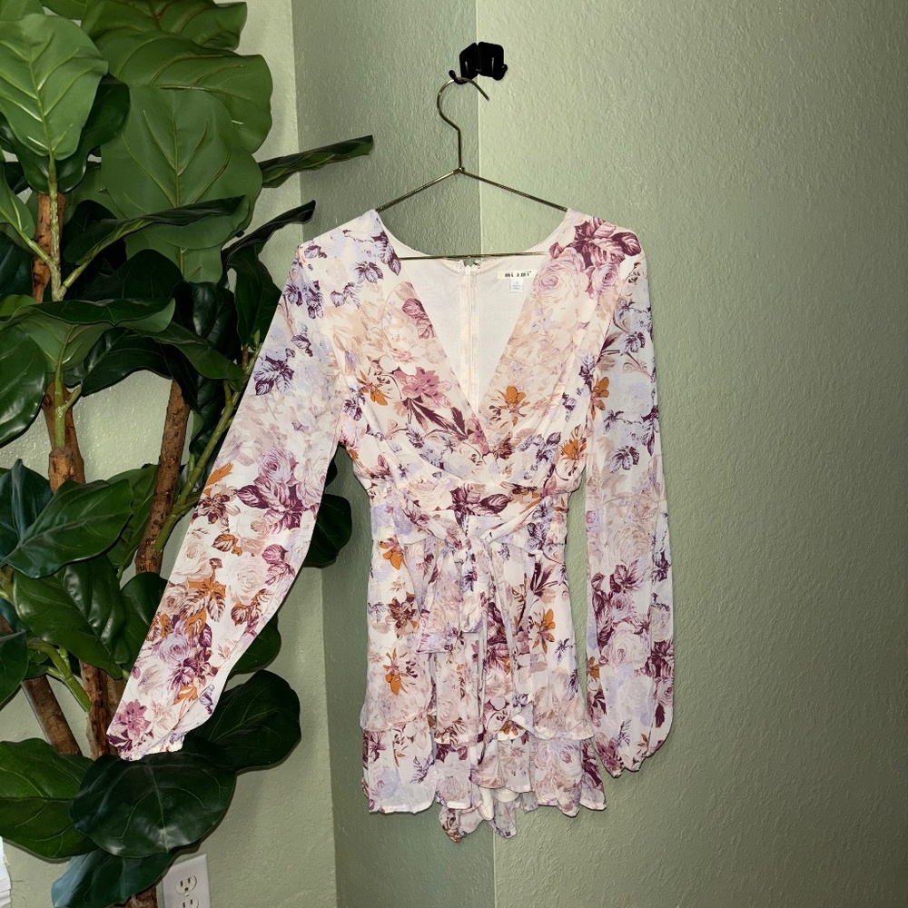 Floral Romper with bowtie